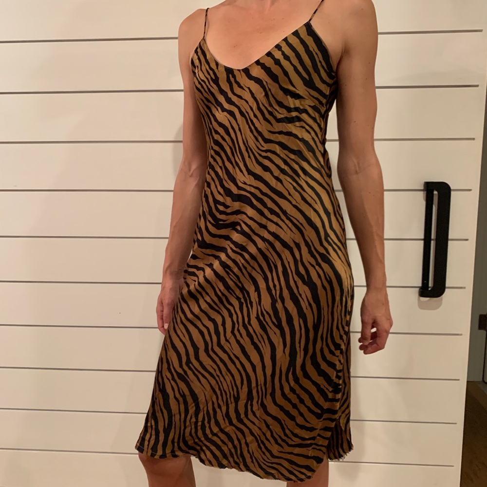 Nili Lotan Short Cami Dress Tiger Print